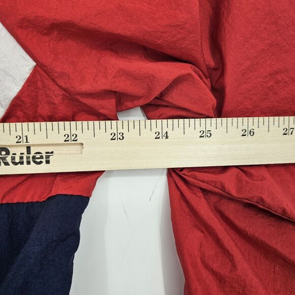 Ellesse Track Jacket Mens Large Nylon Red Navy Blue White Hooded HAS FLAWS - Picture 12 of 14